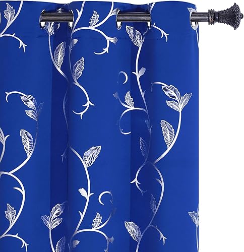 BUHUA - Cortinas opacas con estampado floral de vid para dormitorio, sala