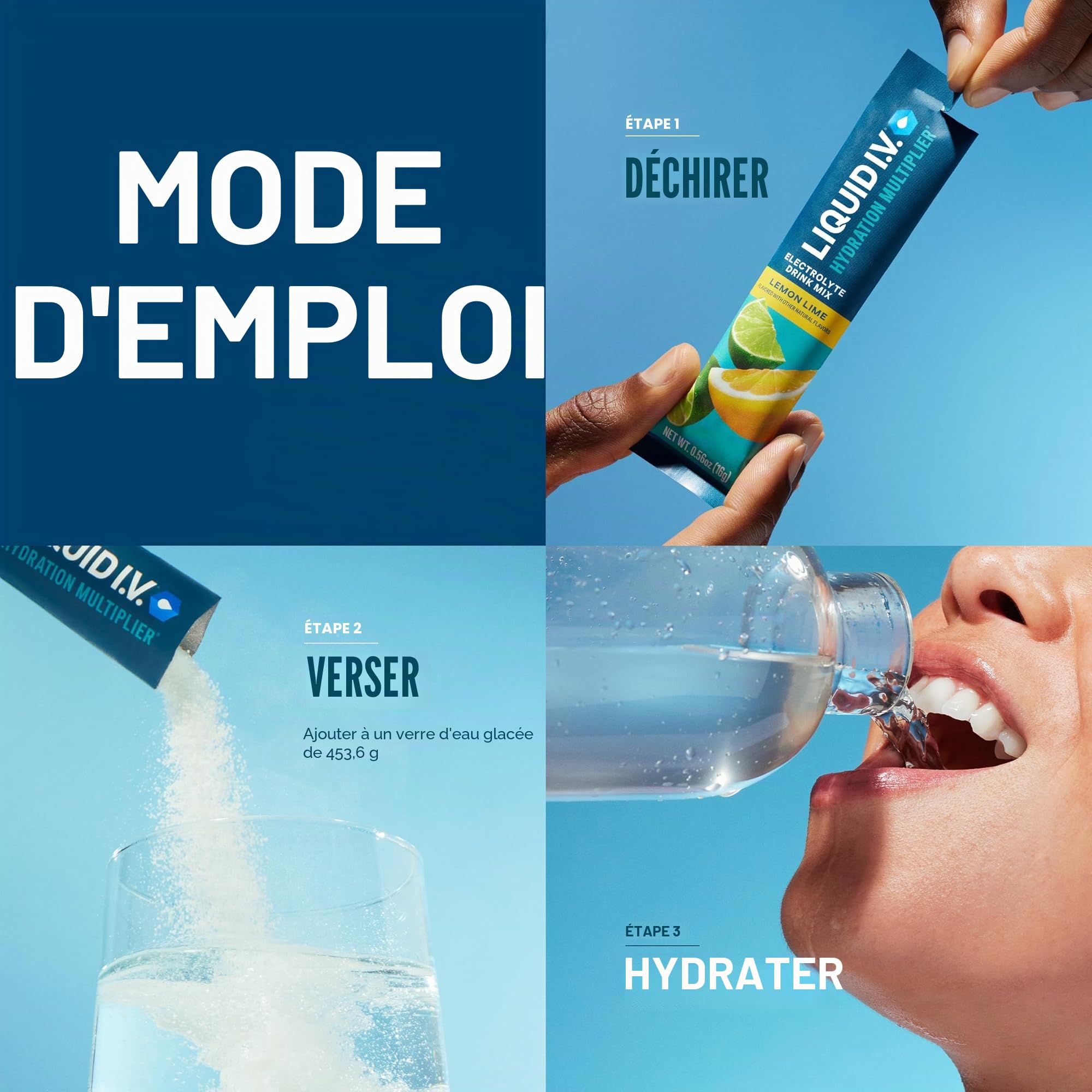 Liquid I.V. Multiplicateur d'hydratation – Fruit de la passion – Paquets de poudre d'hydratation | Mélange de boisson à l'électrolyte |