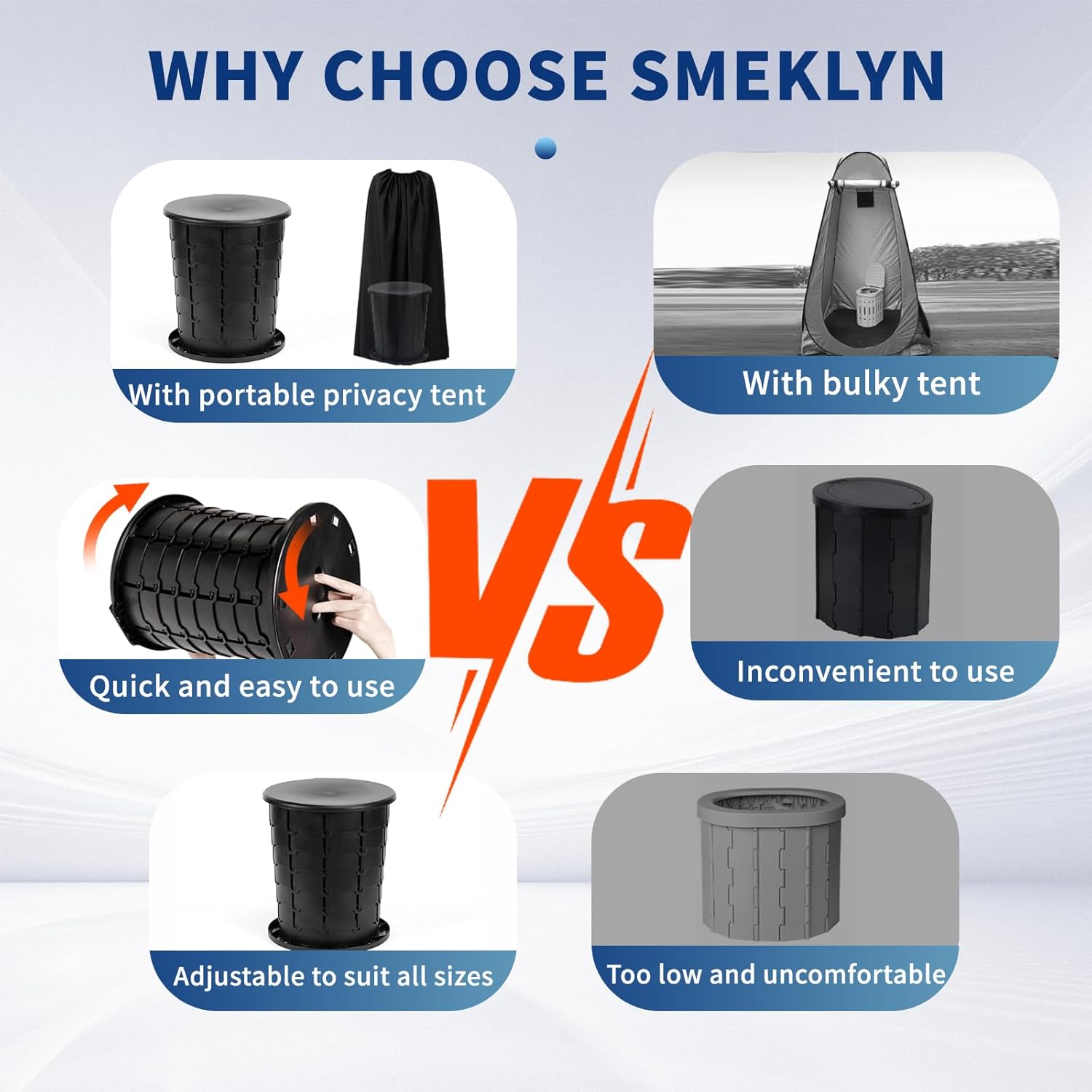 Portable Toilet Kit for Adults, Retractable Camping Toilet with Wearable Privacy Tent Outdoor Travel Toilet with Privacy Shelters Folding XL Potty with Adjustable Height for Hiking,Car,RV Portable Toilet Kit for Adults, Retractable Camping Toilet with Wearable Privacy Tent Outdoor Travel Toilet with Privacy Shelters Folding XL Potty with Adjustable Height for Hiking,Car,RV