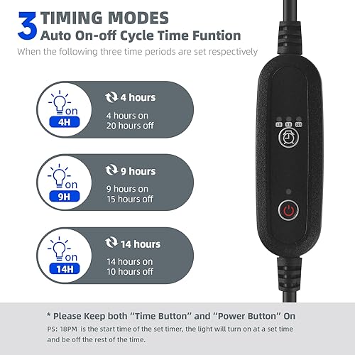 Miniatura 9 de Barrina Soporte para plantas con luz de cultivo para plantas de interior, estante para plantas con luz de crecimiento de espectro completo, paquete