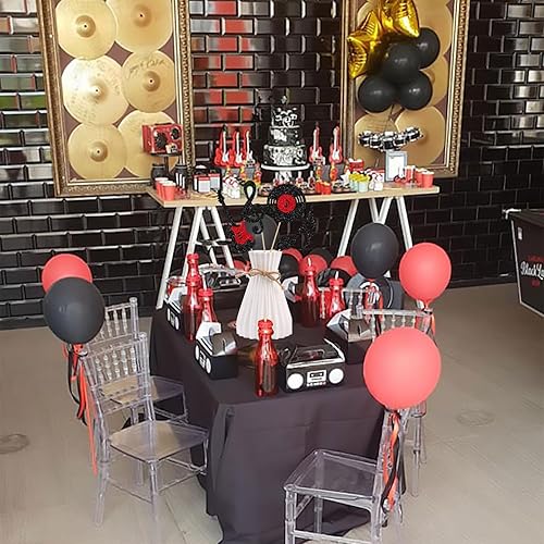 Miniatura 7 de Centro de mesa de notas musicales para decoración de fiesta de cumpleaños musical de rock, 12 piezas de decoración de mesa de guitarra de rock con