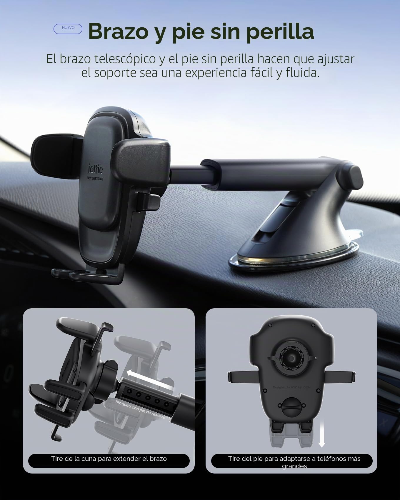 iOttie Easy One Touch 6 - Soporte Universal para salpicadero de Coche y Parabrisas con Ventosa para iPhone, Samsung, Google, Todos los teléfonos Inteligentes