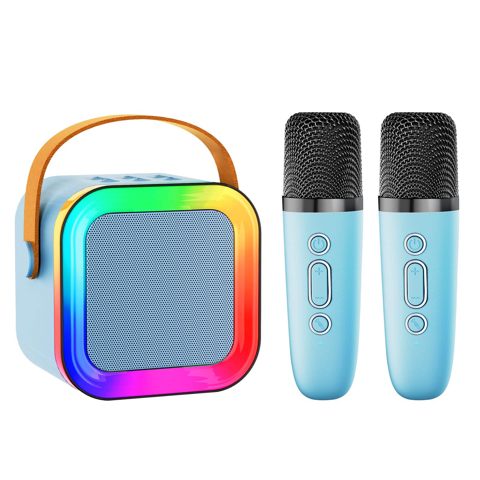 Mini Karaoke Machine Speaker for Kids Adults,Portable Bluetooth with 1-2 Wireless Microphones,Christmas Birthday Gifts Toys Girls Boys Ages 4, 5, 6,7,