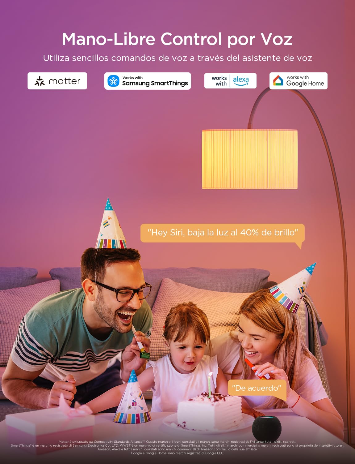 Govee Bombilla LED E27 Inteligentes WiFi y Bluetooth, Compatible con SmartThings, Matter, Alexa y Google Assistant, 800LM, 16 Millones de Colores DIY RGBWW, Bombilla Inteligente, Juego de 2