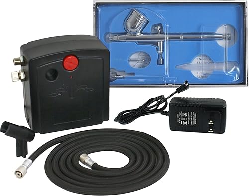 Kit de compresor de aire multiusos, pistola de pulverización de pastel de doble acción, juego de cepillo de aire portátil, juego de herramientas de