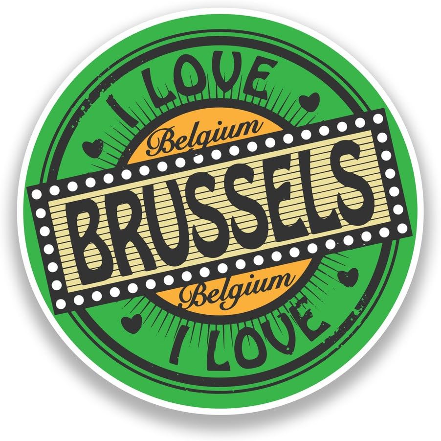 2 x 20cm/200mm I Love Brussels Belgium Vinyl Stickers Travel Luggage #7311
