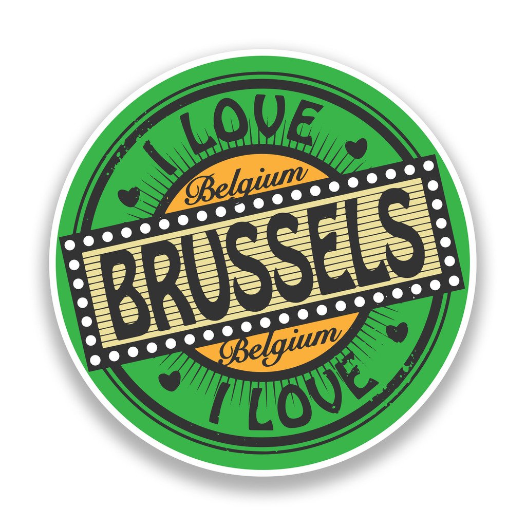 2 x 30cm/300mm io amo Bruxelles Belgio Adesivi vinilici bagagli di viaggio #7311