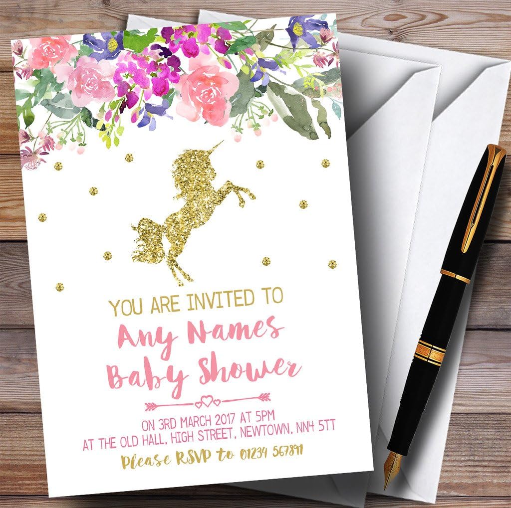 zazzle unicorn baby shower invitations