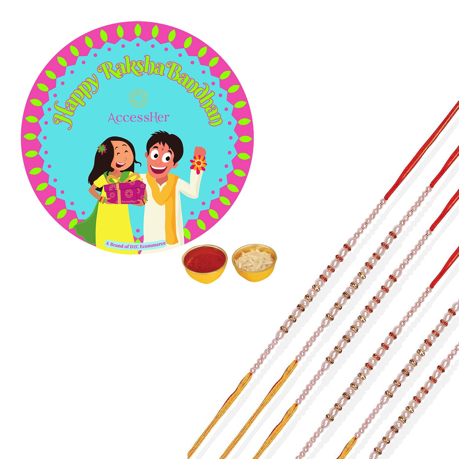 Designer Pearl Rakhi for Beloved Brother-image-47