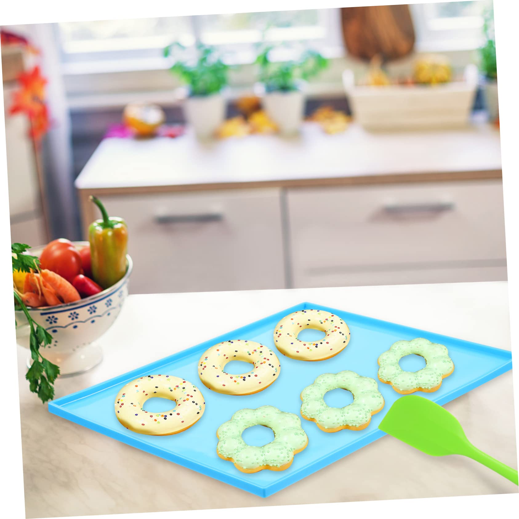 Wiederverwendbare Silikon Backmatte mit Spatel Antihaft Hitzebeständig von 50°c bis 250°c für Backofen und Küche