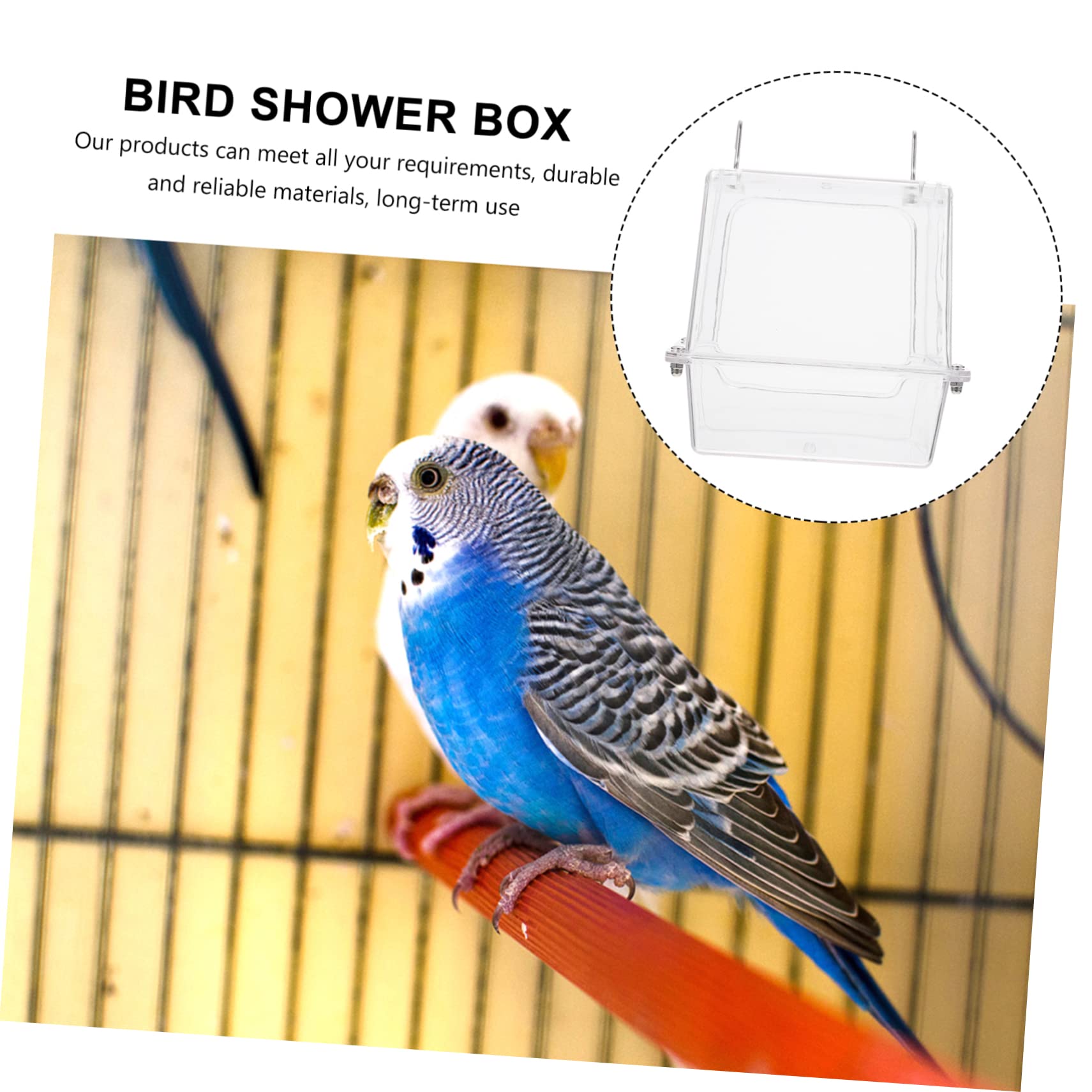 Happyyami Hängende Ermöglicht Einfaches Baden im Käfig aus Acryl Vogelbadewanne Praktisches Badezubehör für Papageien und Kleine Vögel für Vogelpflege