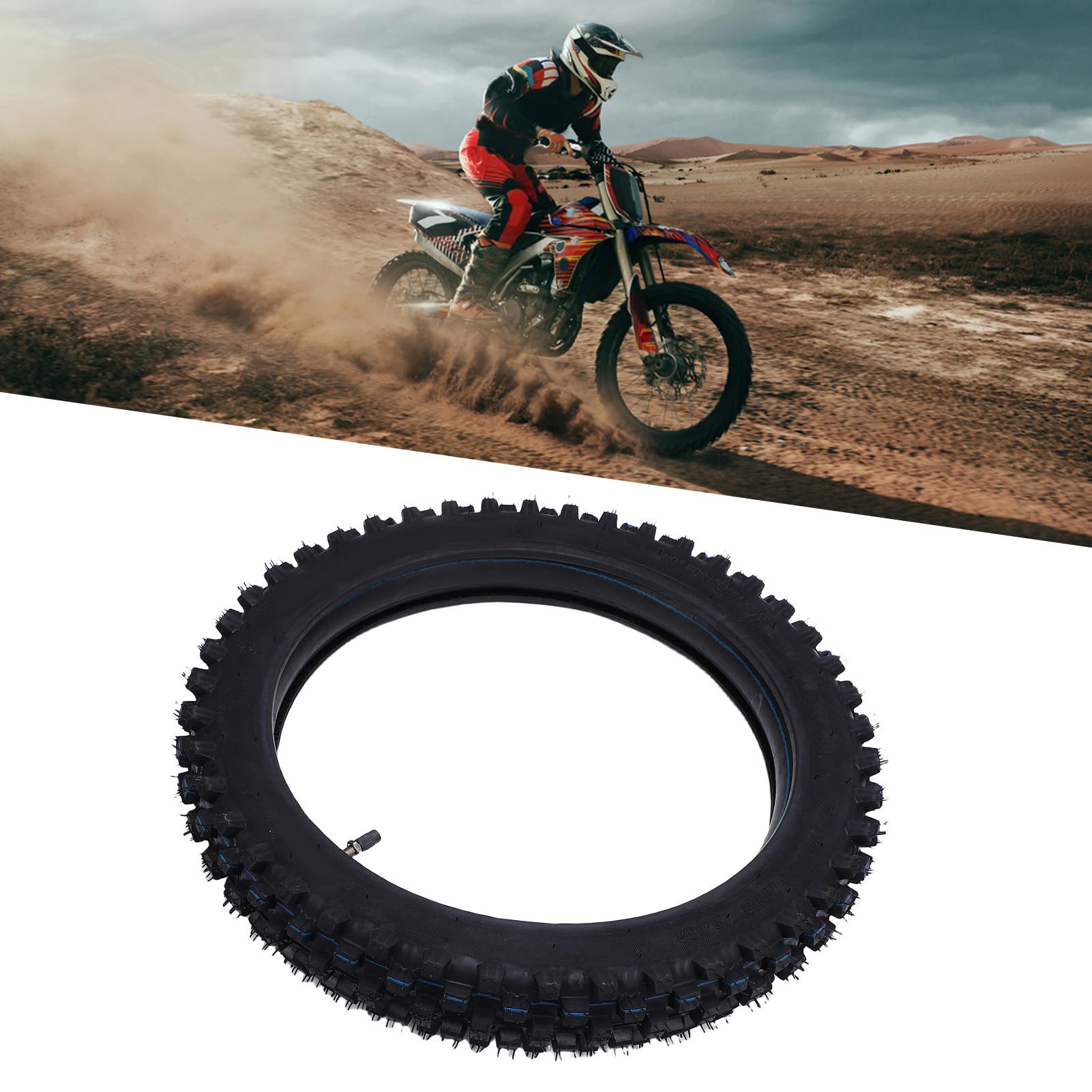 60/100-14 2,50-14 2,75-14 Remplacement du Tube Intérieur du Pneu Avant pour le Vélo de Pit en Terre de 14 Pouces avec Tr87 Tige de Soupape Droite Fit CRF70 CRF110 KLX110 KX60
