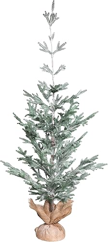 Northlight Árbol de Navidad artificial de pino delgado esmerilado en base de arpillera, 5 pies, sin iluminación