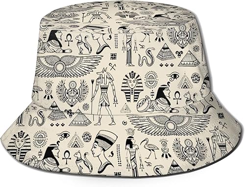 Sombrero jeroglífico de la cultura egipcia africana sombrero de pescador de verano sombrero de playa al aire libre sombrero de sol