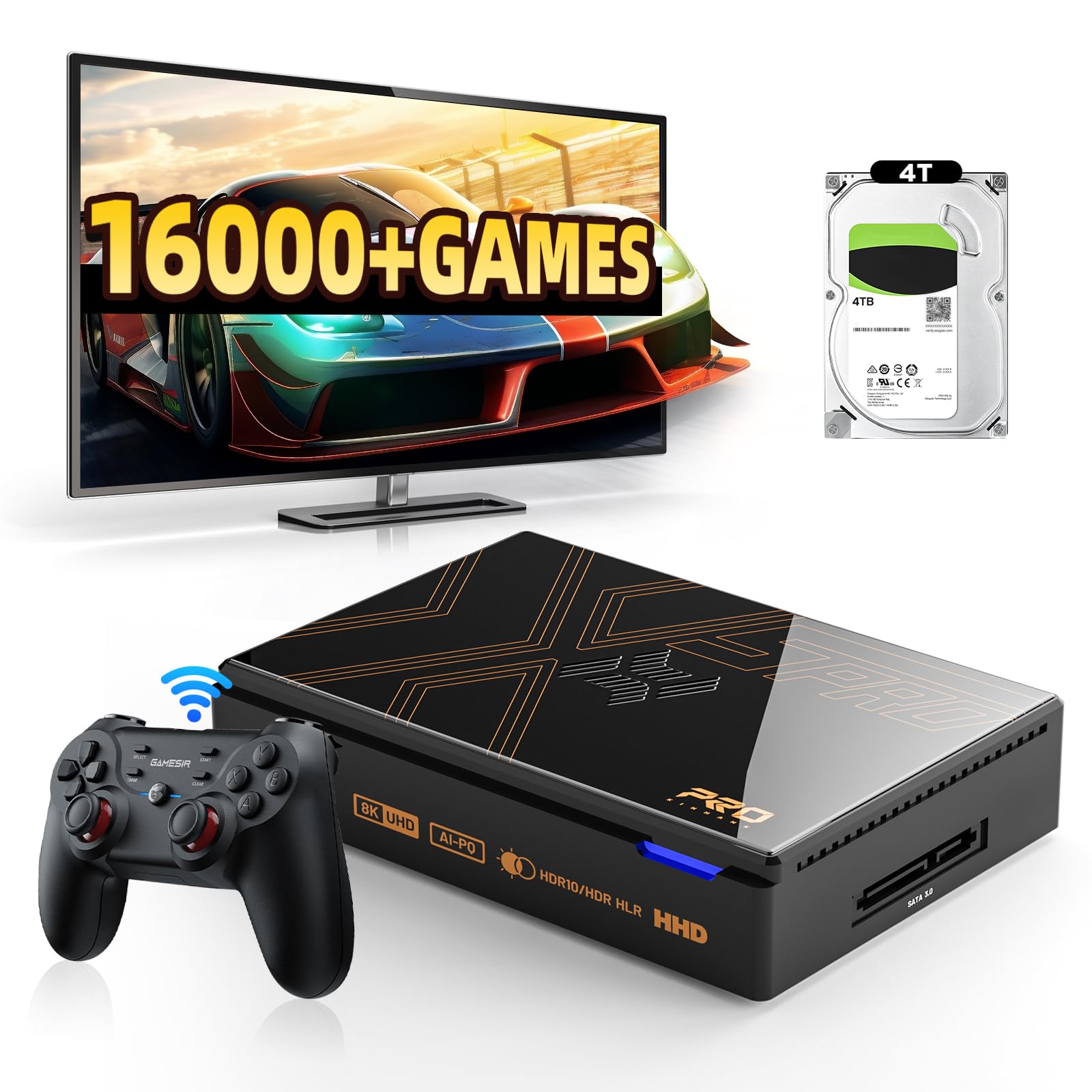Kinhank Super Console X5 PRO Retrô com 16.000+ Jogos, Android, 8GB