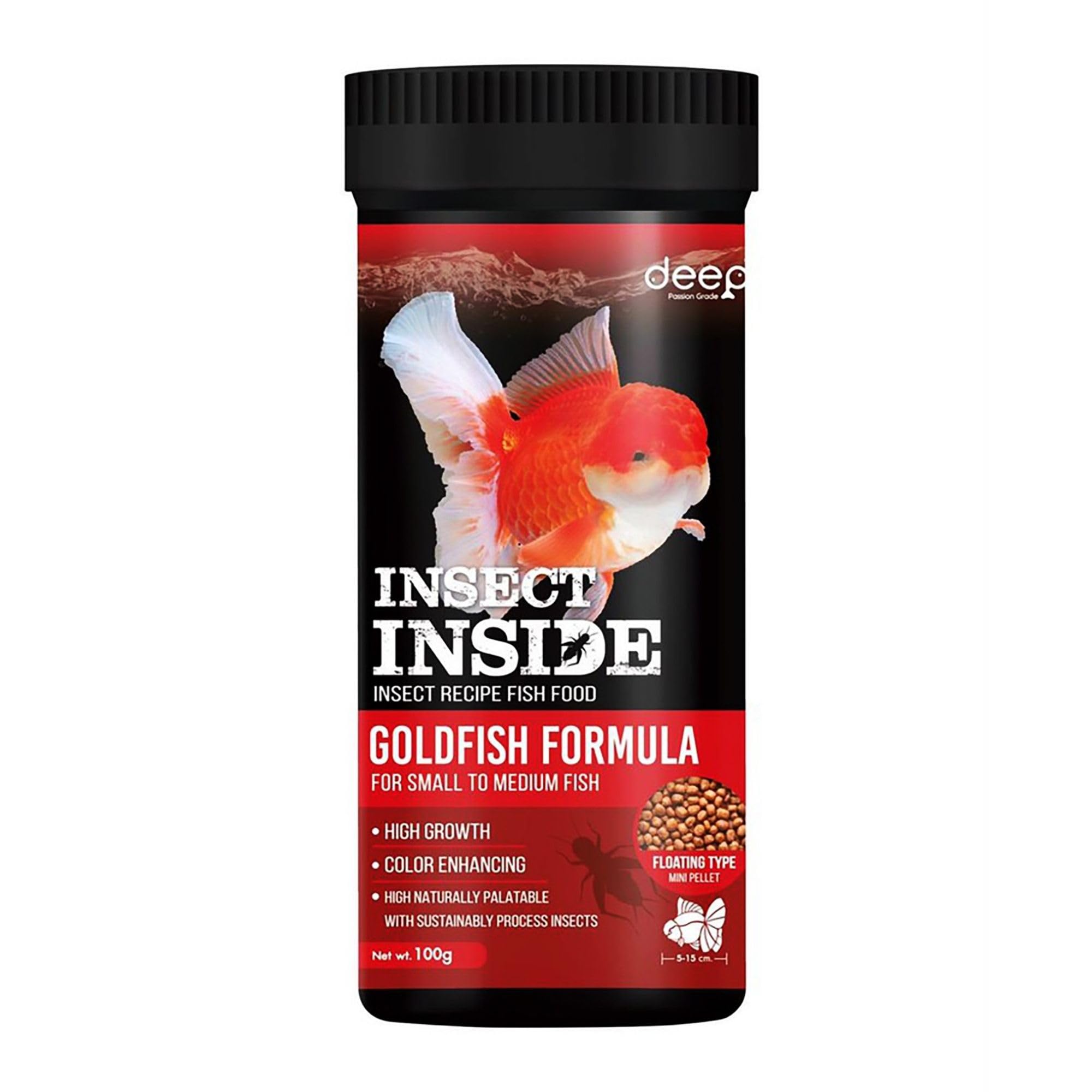 A.D.P. Deep Growth Fast & Jelly Enhancer 100 g. Goldfish Food Mini Floating Pellet 1.5 mm, High Protein 45% Build Big Body & Color Enhancing Aquarium