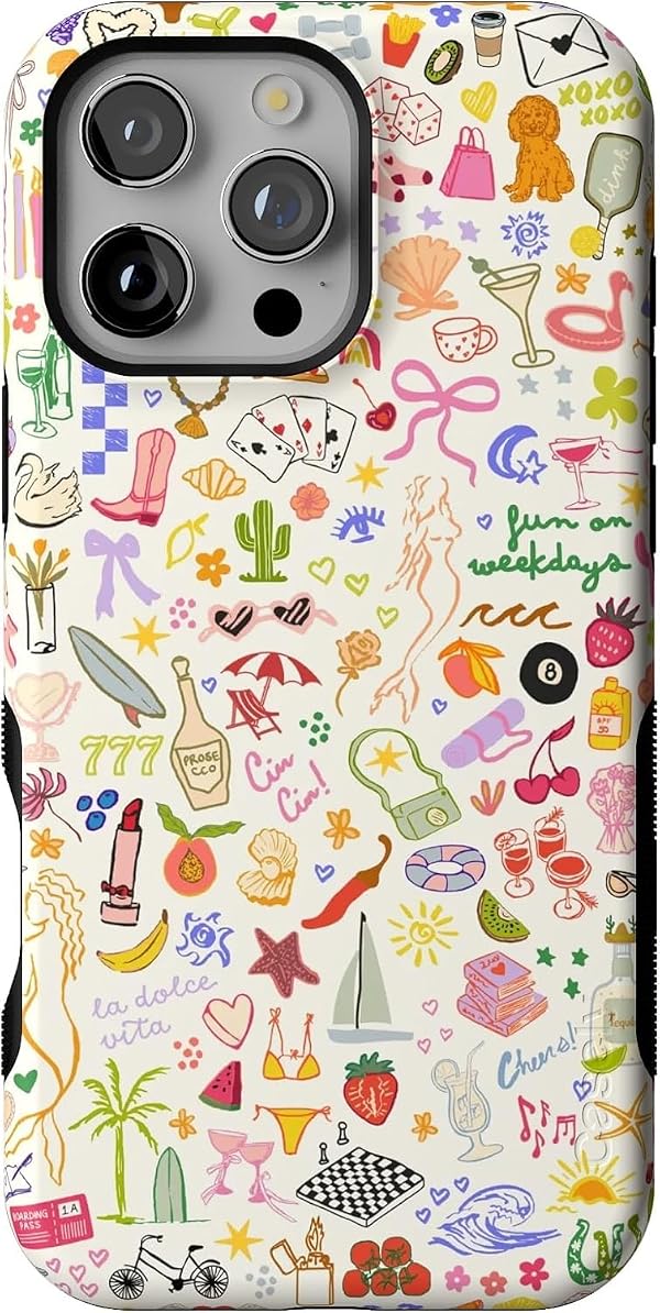 Casely iPhone 16 Pro Case | All the Fun Things | Fun on Weekdays | Bold Protective Design | Compatible with MagSafe by Casely - Used condition - US$33.40