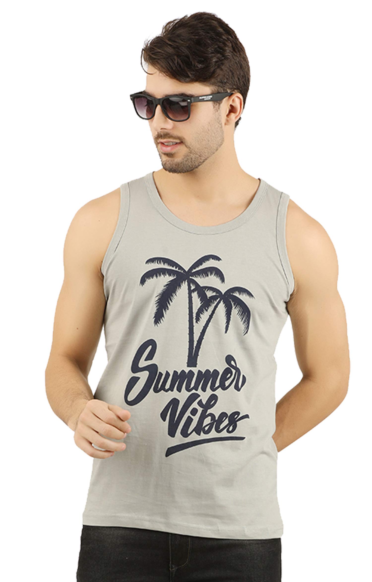 the archer Men's Cotton Stylish Printed Vest (Grey, X-Large)-picture-46
