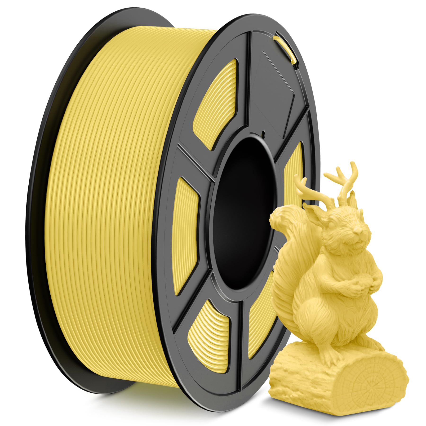 SUNLU Filamento PLA 1.75 mm, Avvolto in Modo Ordinato Filamento Stampante 3D PLA,Precisione dimensionale +/- 0.02 mm,Filamento 3D da 1 KG, per Maggior Parte delle Stampanti 3D, PLA Giallo Limone