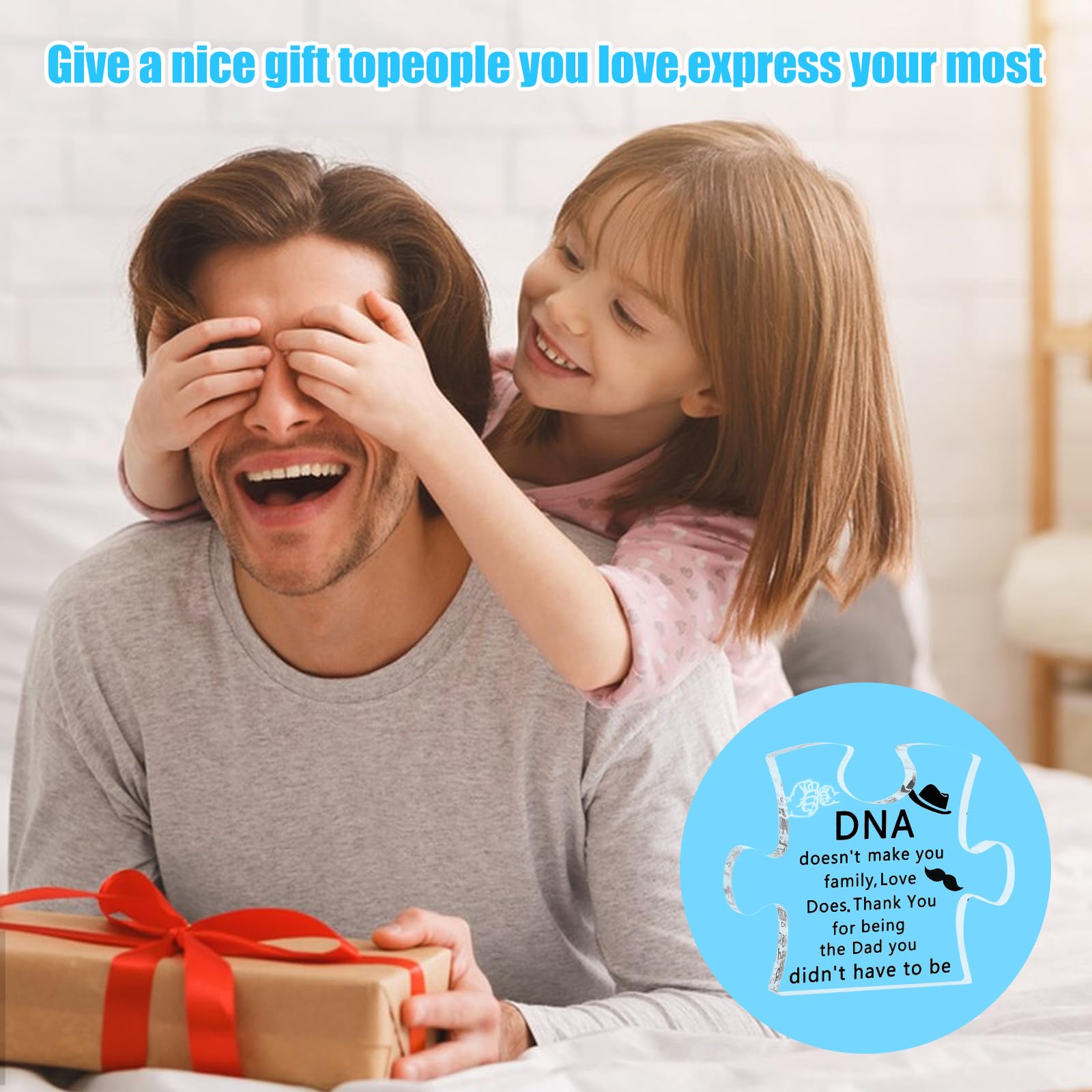 SDOFY Step Dad Gifts Stepped Up Dad Regali Stepdad Regali Step Dad Compleanno Natale Festa del Papà Placca Acrilica Regali