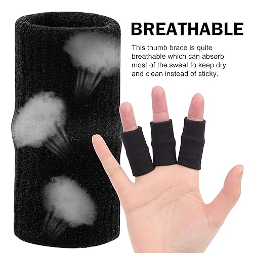 Miniatura 3 de uxcell 10 protectores deportivos para dedos, fundas de compresión elásticas para el pulgar para el dedo gatillo, soporte transpirable para férulas