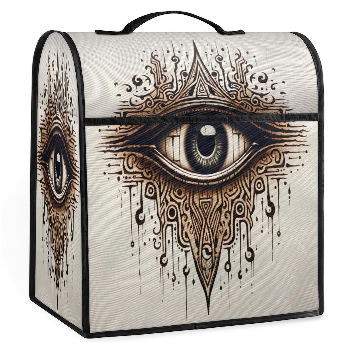 Coffee Maker Cover Eye Retro Printing Kitchen Appliance Covers Small Appliance Covers Blender Cover Juicer Cover Dust Covers for Kitchen Appliances with Top Handle and Pockets,Washable,C158