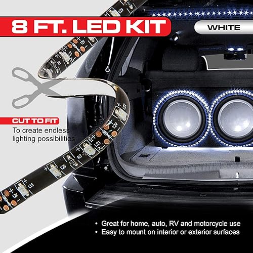 Miniatura 2 de Pilot Automotive CZ-3093W - Kit de luz LED de tira blanca de 8 pies (12 V)
