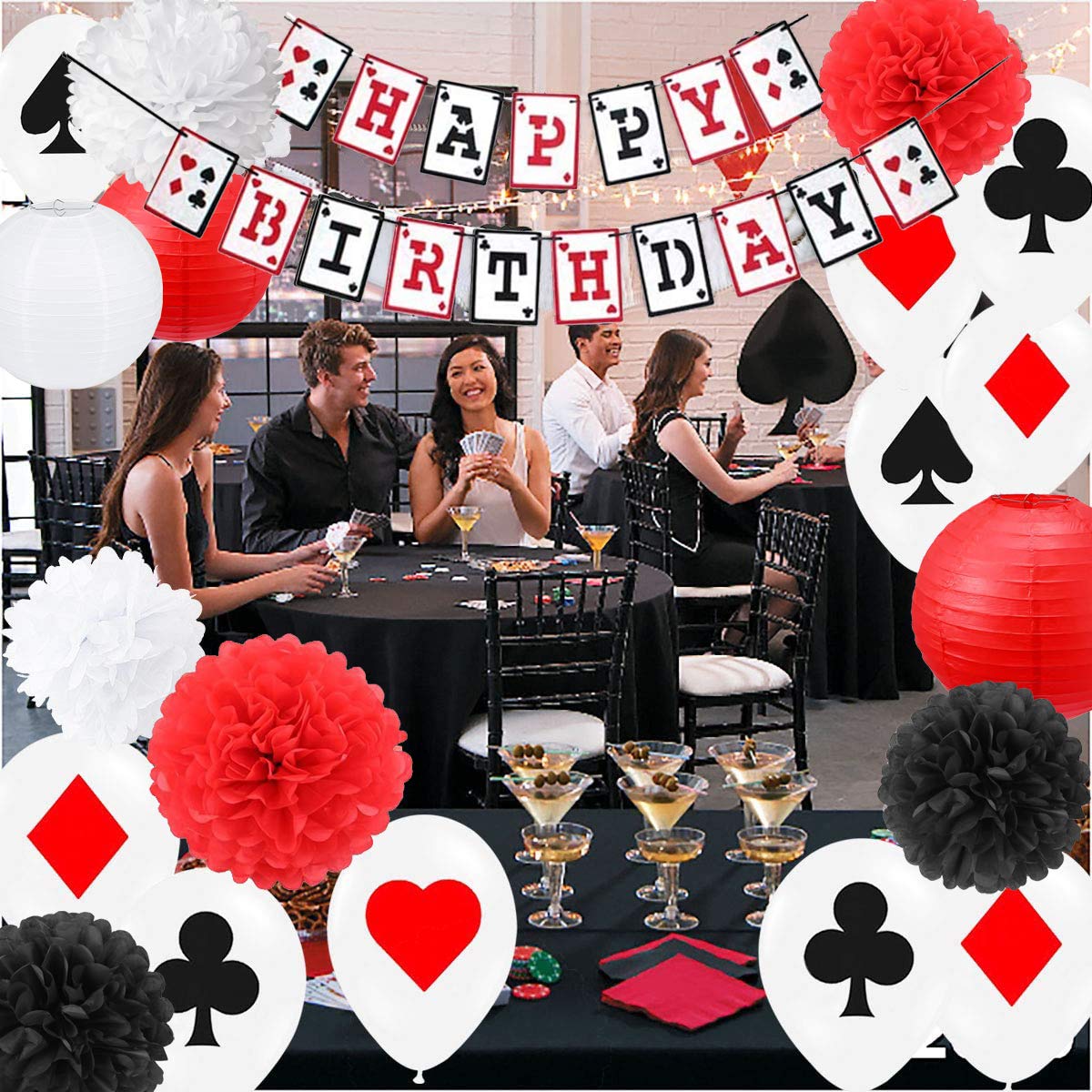 open lace back dress Amazon.com: Casino Birthday Party Decorations Supplies Kit, Casino Theme  Party Decorations, Happy Birthday Banner, Casino Balloons and Photo Booth  Props, Paper Lanterns, Pom Poms, for Las Vegas Party Decorations : Toys &