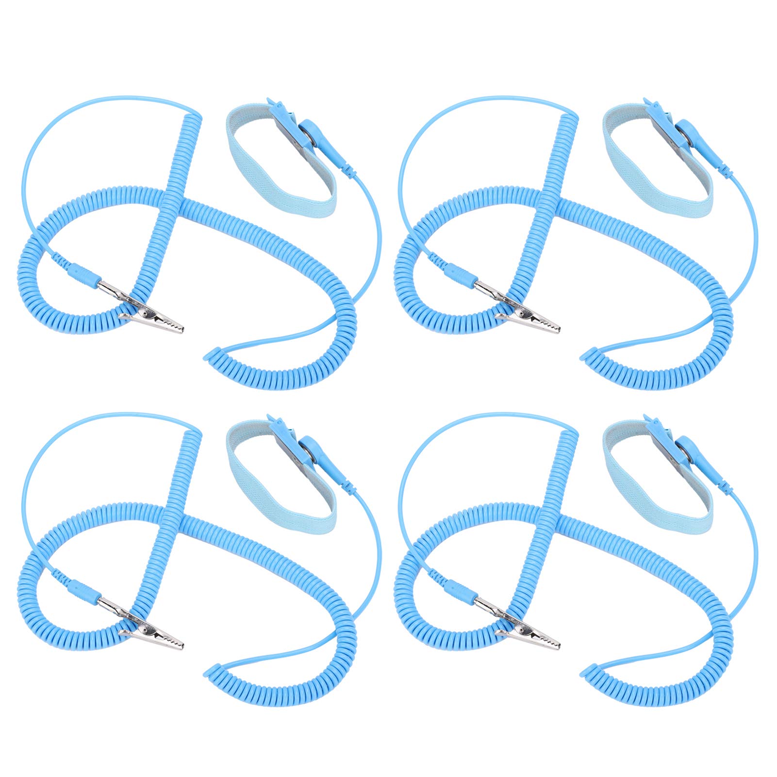 Correa de Muñeca Antiestática Cómoda Pulsera ESD para Uso de Herramientas de Electricista Material de PU Duradero de 5 M X 2,4 Mm Paquete de 10