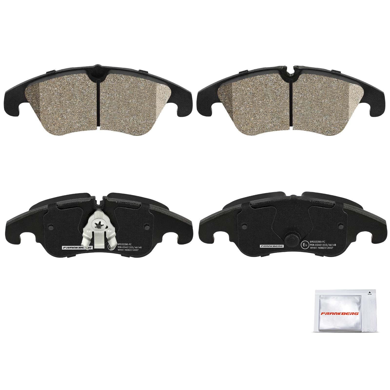 Frankberg Set di pastiglie dei freni incl. 4x Pastiglie dei Freni Anteriore Compatibile con A6 Avant 4G5 4GD A6 Allroad 4GH 4GJ Q5 8RB A6 4G2 4GC A7 Sportback Replace# 4G0698151, 8K0698151C