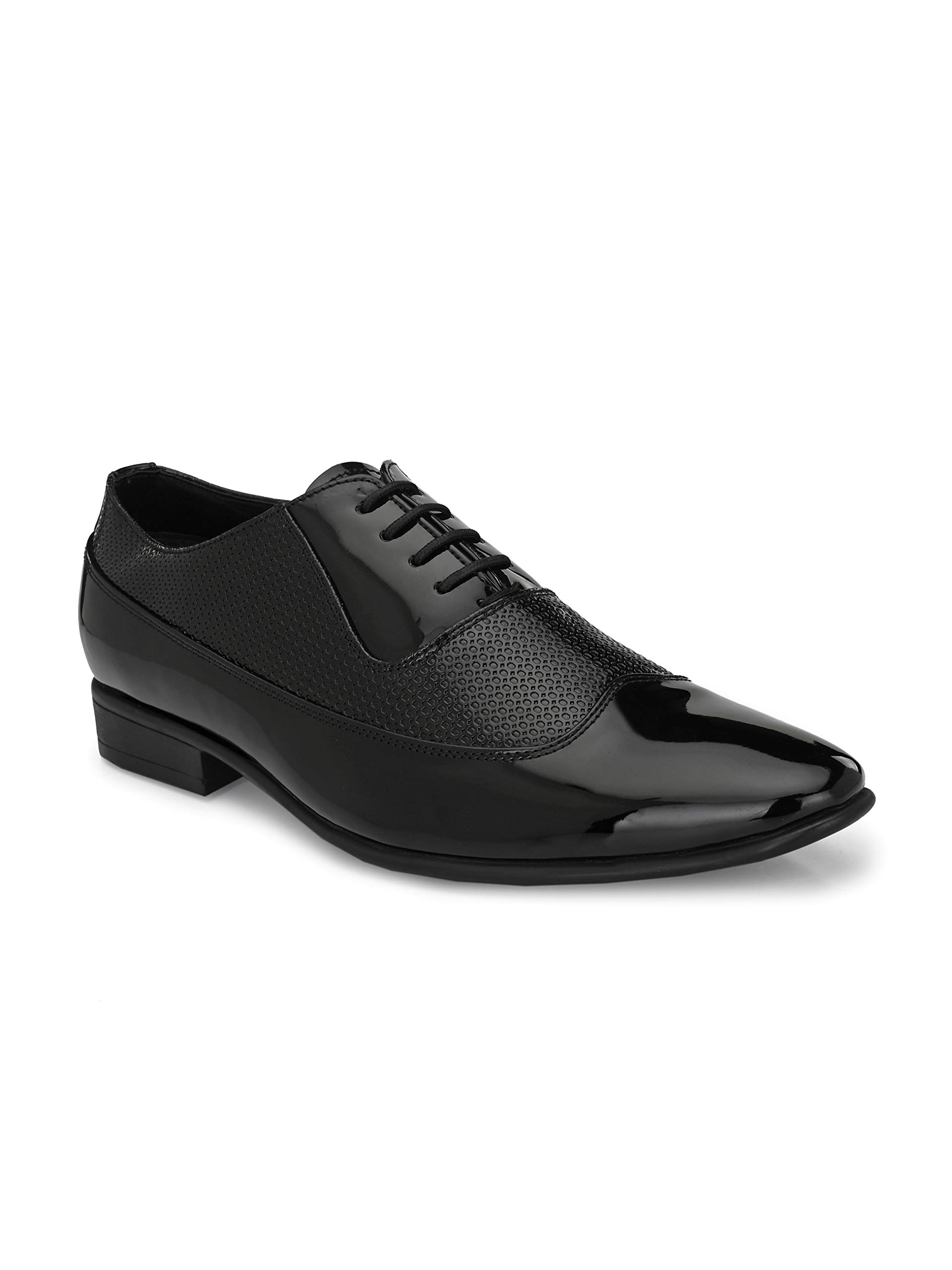San Frissco Mens Formal Shoes with TPR Sole/Wrinkle Free Glossy Shine Elegant Lace Up Oxfords Shoes for Party and Wedding/Stylish Lightweight and Comfortable Formal Shoe - 6 (Black) (B0D6W69X2D) Amazon Price History, Amazon Price Tracker