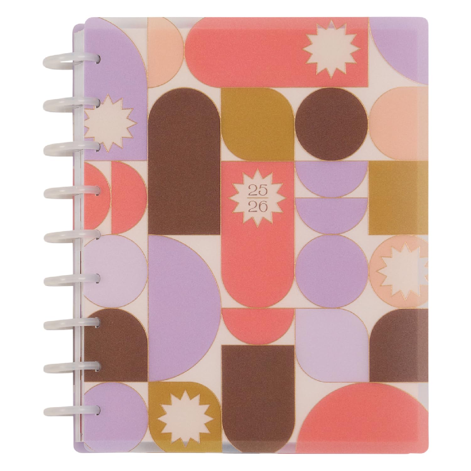 Happy Planner Disc-Bound Academic Planner July 2025 - June 2026 Daily, Weekly and Monthly - 3 Bonus Months, Classic Size, Dashboard Layout, Stacked Geos