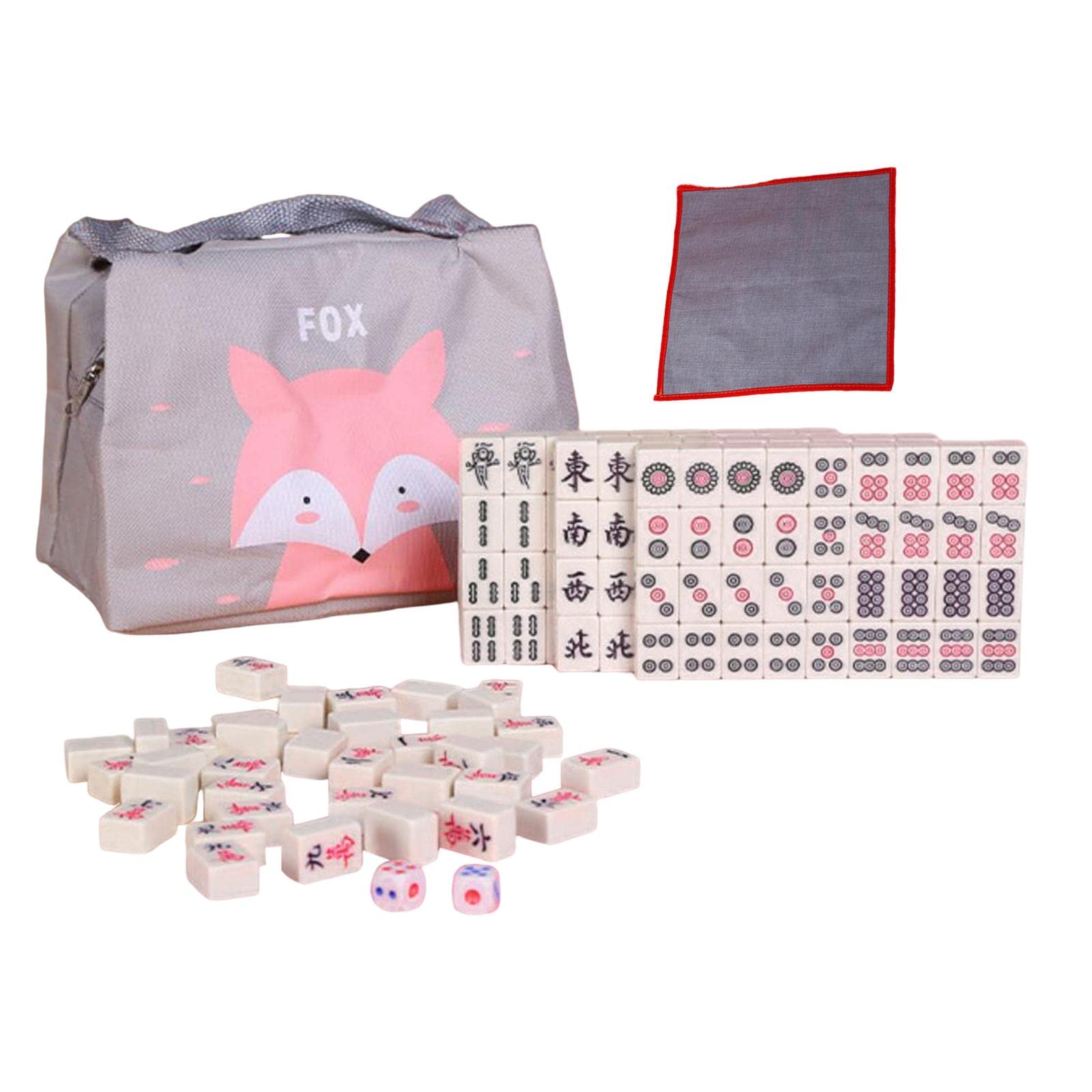 Chinesisches Mahjong Spielset – Freizeitspiel für Gehirnaktivitäten mit Praktischer Reisetasche für Familienfeiern Und Erwachsene, GELB