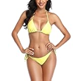 Thong Bikini Two Pieces Bathing Suit for Women Triangle Top Brazilian Bottom S-XL Body