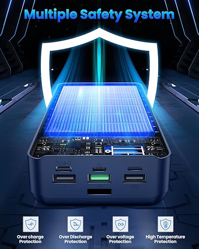 Miniatura 7 de Cargador portátil de 60000 mAh - Batería de carga rápida de 22.5 W USB C con 4 salidas y 3 entradas pantalla LED, gran capacidad cargador externo de