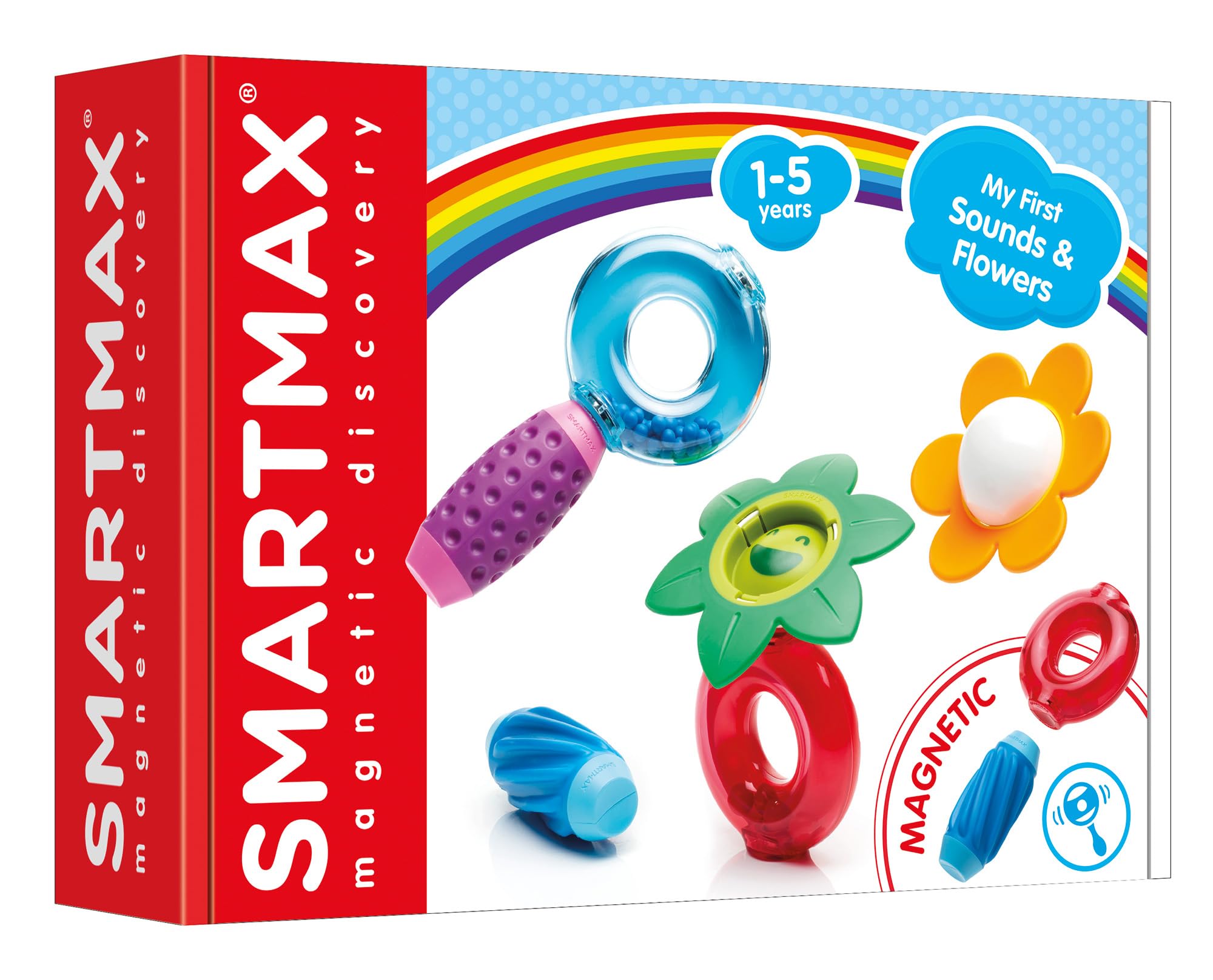 Smartmax My First Sounds and Flowers | Jouets sensoriels magnétiques pour enfants de 1 an à 5 ans | Blocs de construction pour enfants | Jouet avec blocs magnétiques