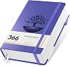 Lined Notebook A5 Thick Journal,366 Pages Notebooks for Writing,100gsm Paper Hardcover Leather Journal for Office School Work Women Men,Sticky Tabs,14.5 x 21cm - Purple