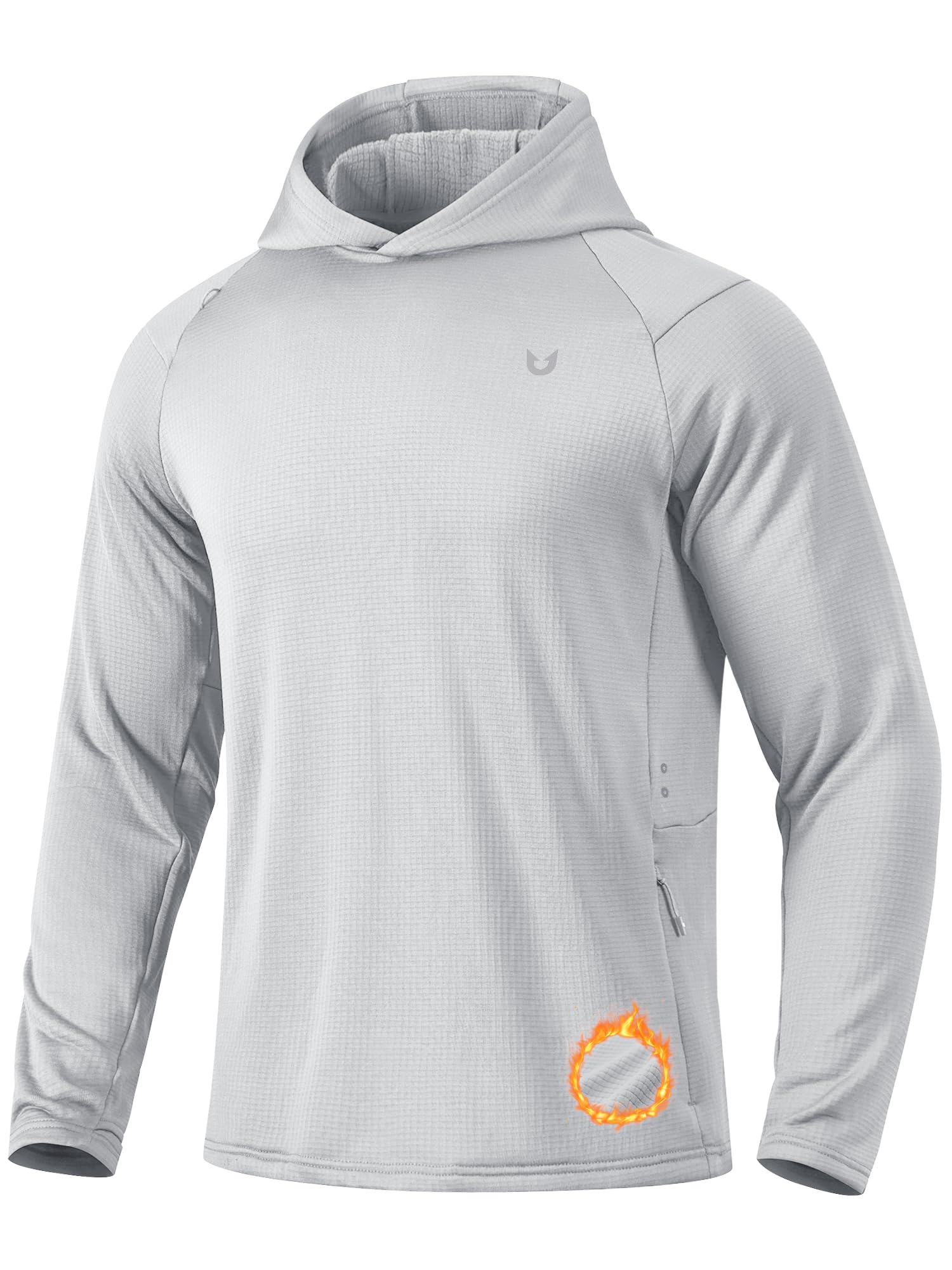 NORTHYARD Men's Lightweight Fleece Hoodie Athletic Running Pullover Hiking | Waffle Knit, Zipper Pockets, 4-Way Stretch, Thumb Holes, Hooded Sweatshirt, Cold Weather, Workout, Gym, Fishing, Golf