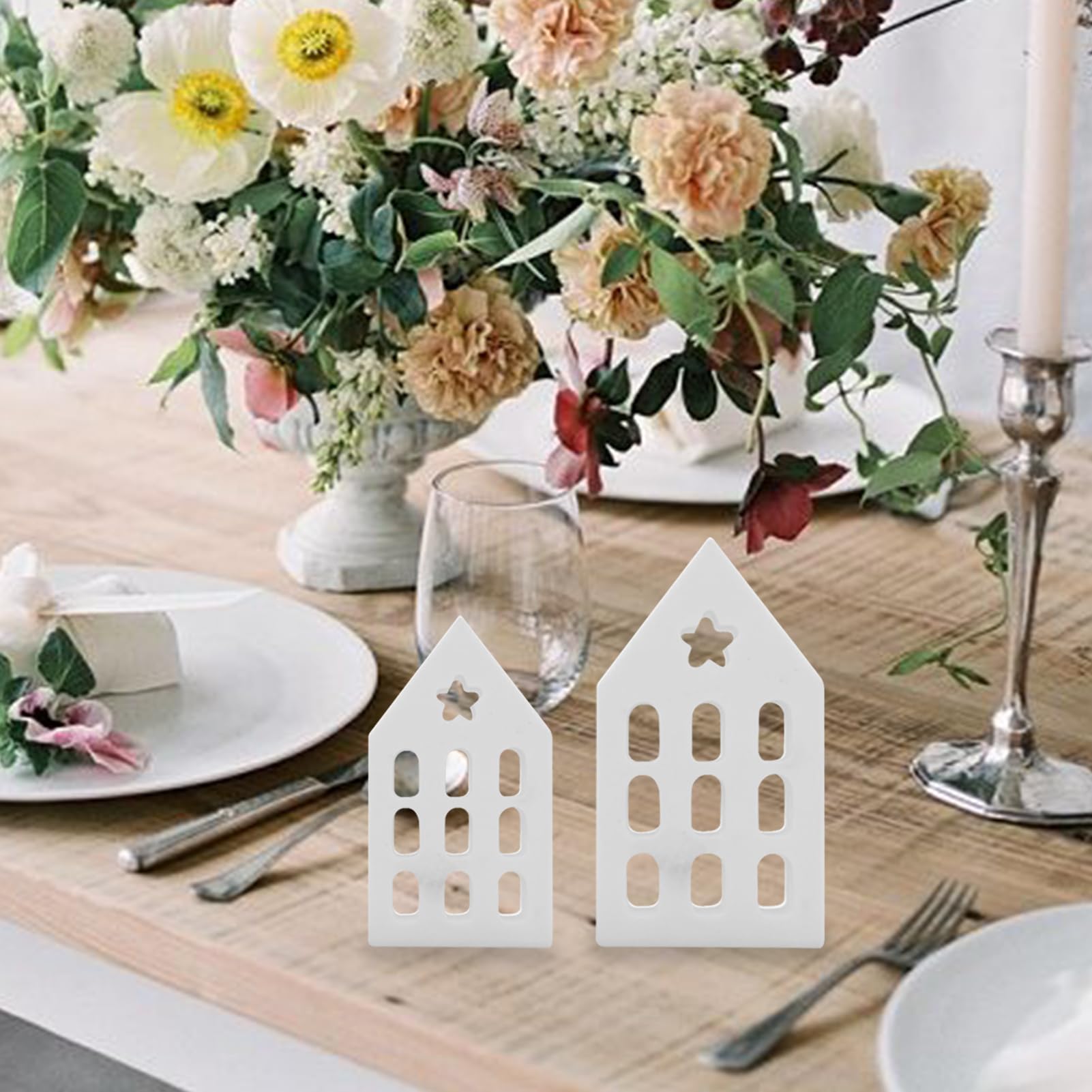 Lot De 2 Moules En Silicone Pour Maison - Avec Fenêtre - Pour La Maison - Avec Fenêtre - Moule à Bougie Pour Couler La Maison - Moule En Silicone époxy