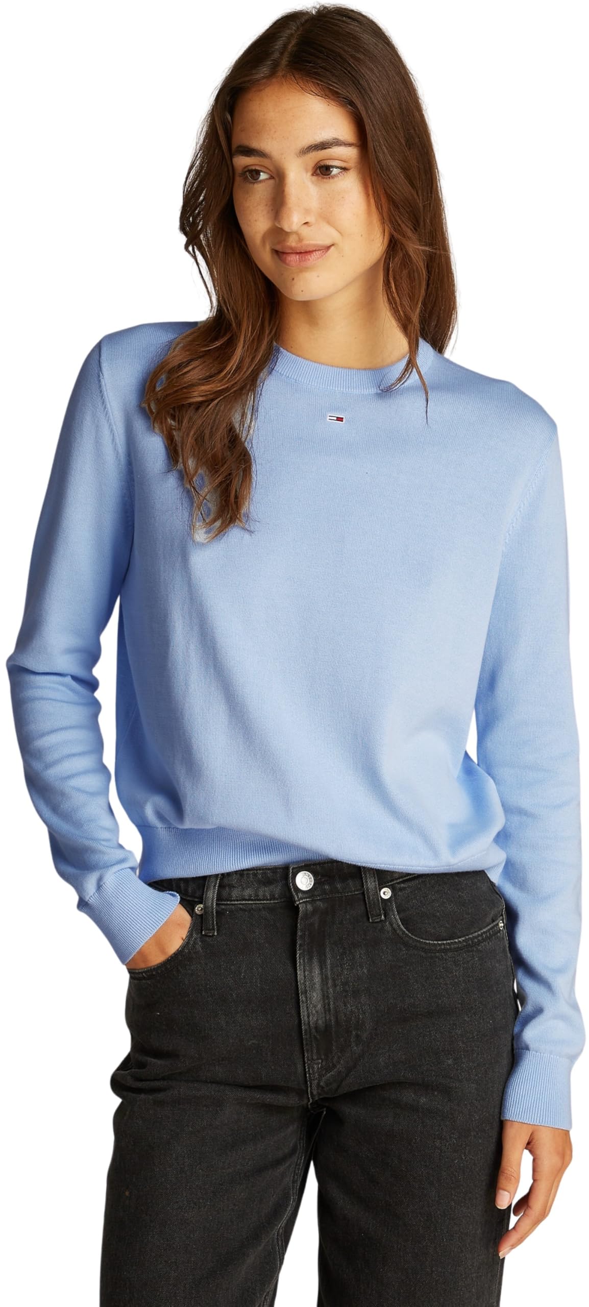 Tommy Jeans Damen Pullover Essential Crew aus Baumwolle