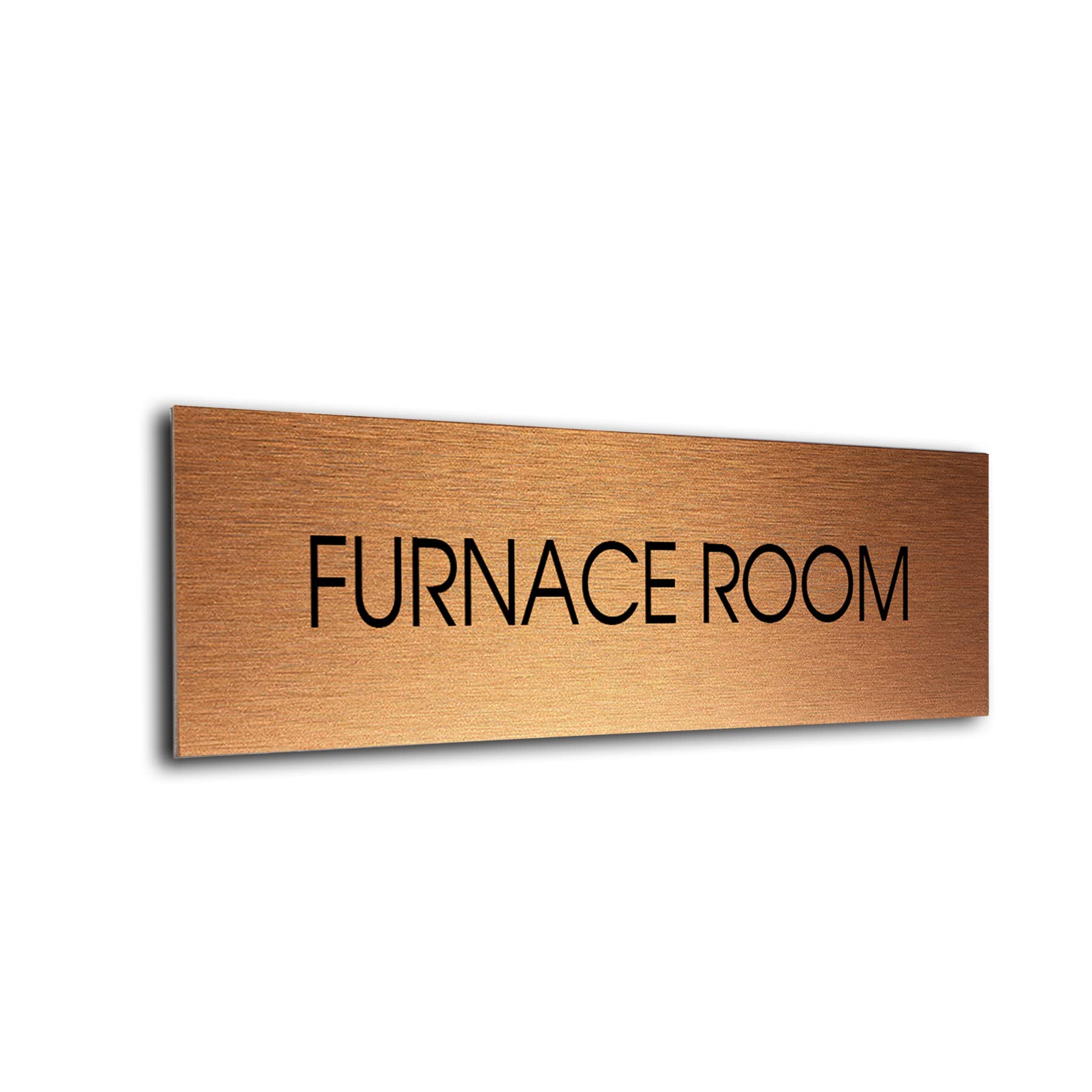 Modern Brushed Metal Furnace Room Sign - Office Door Sign, Rust-Free, Low Maintenance