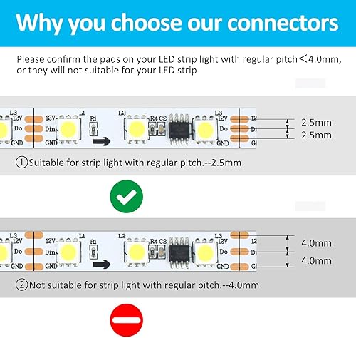 Miniatura 3 de RGBZONE Kit de conector LED de 3 pines de 0.394 in con cable de extensión de 3 pines de 32.8 pies y 10 piezas de tira LED de 3 pines para conectores