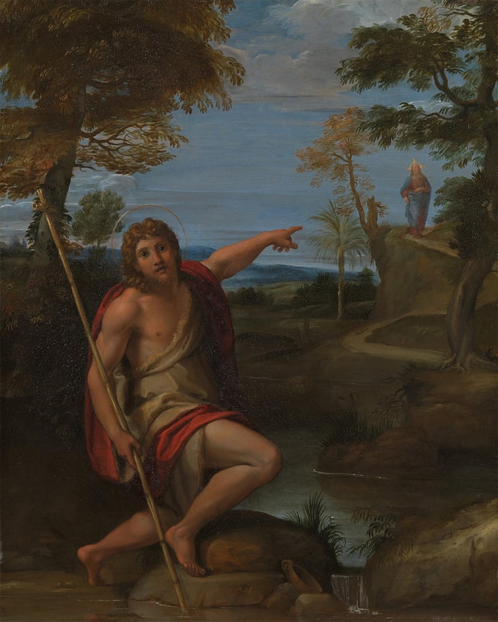 POSTERIIk Famous Modern Artwork Art Mural Saint the Baptist Bearing Witnessa by Annibale Carracci Oil Paintings Pictures for Home Decor 60x90cm
