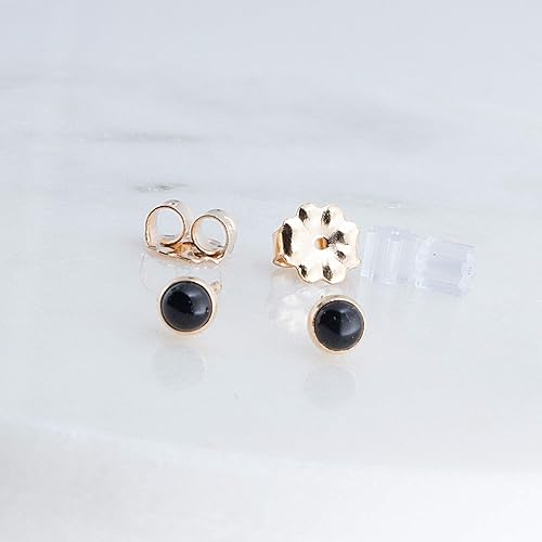 Miniatura 2 de Juego de aretes pequeños de oro con bisel, bola para cartílago, tragus, hélice, múltiples joyas hipoalergénicas de piedra natal para mujer