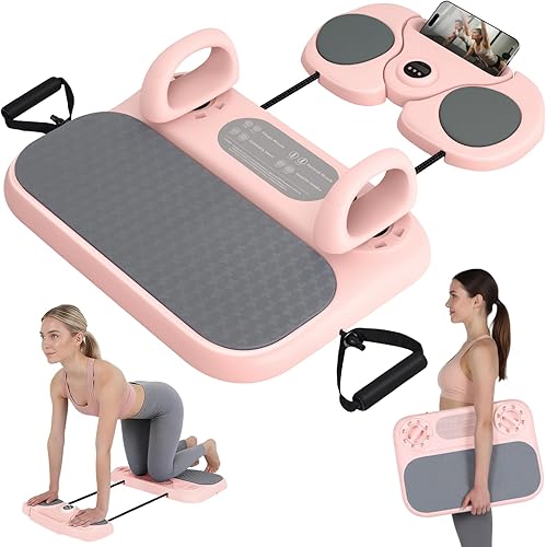 Tabla de pilates, reformador de pilates 6 en 1 para entrenamiento de núcleo y cuerpo completo, equipo portátil de gimnasio en casa con pantalla