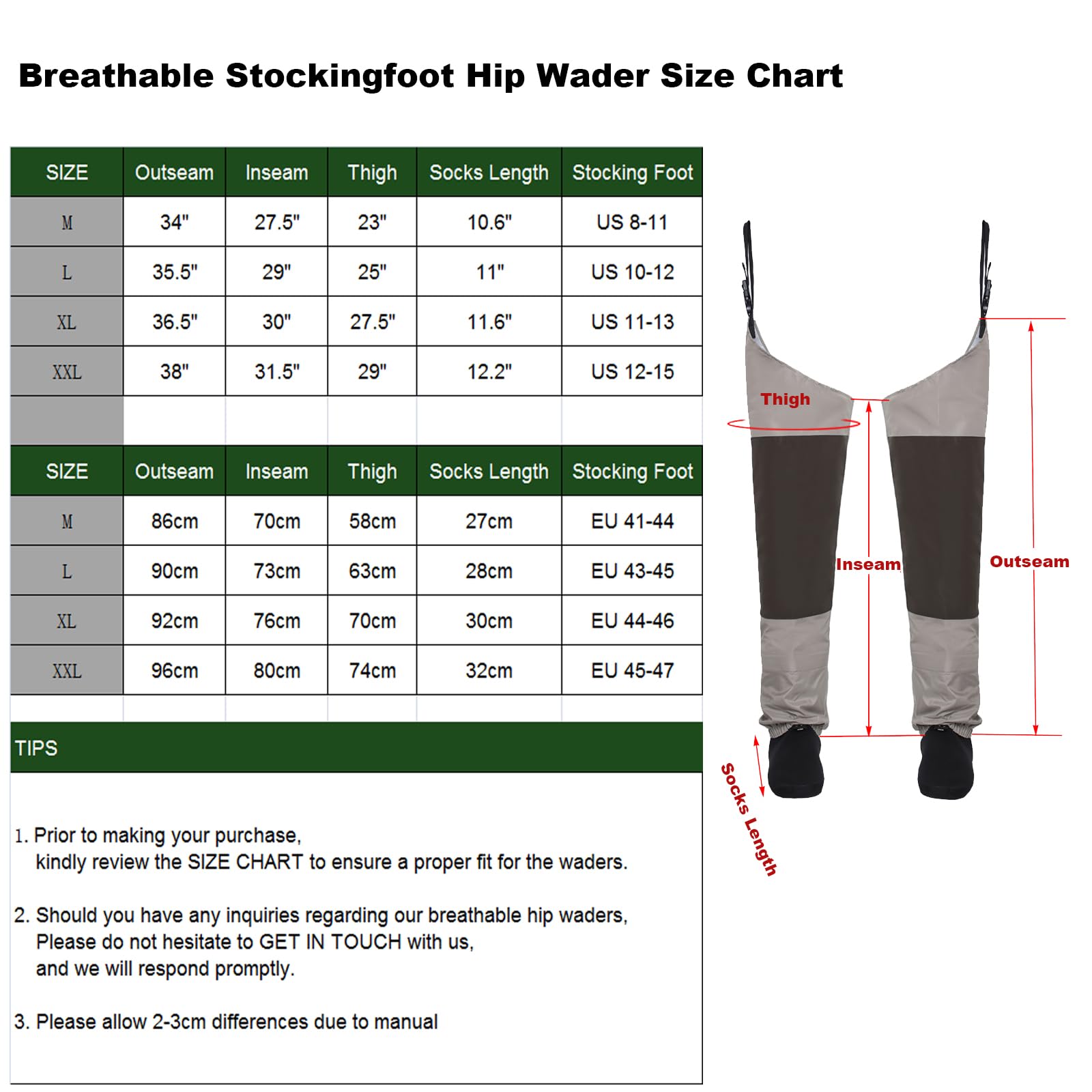 Pantaloni Della Pesca Coscia Trampolieri Pesca a Mosche Impermeabili per Gambe e FianchiPantaloni Impermeabili Pesce Leggero Pesca Waders Traspirante Calza Piede KB006