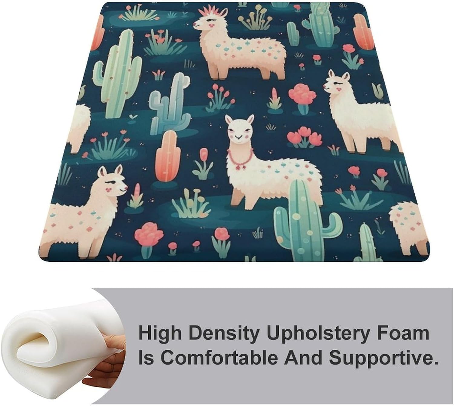 Cute Llama Floor Pillow Meditation Yoga Cushion Square Chair Cushion Pillows Seating for Adults