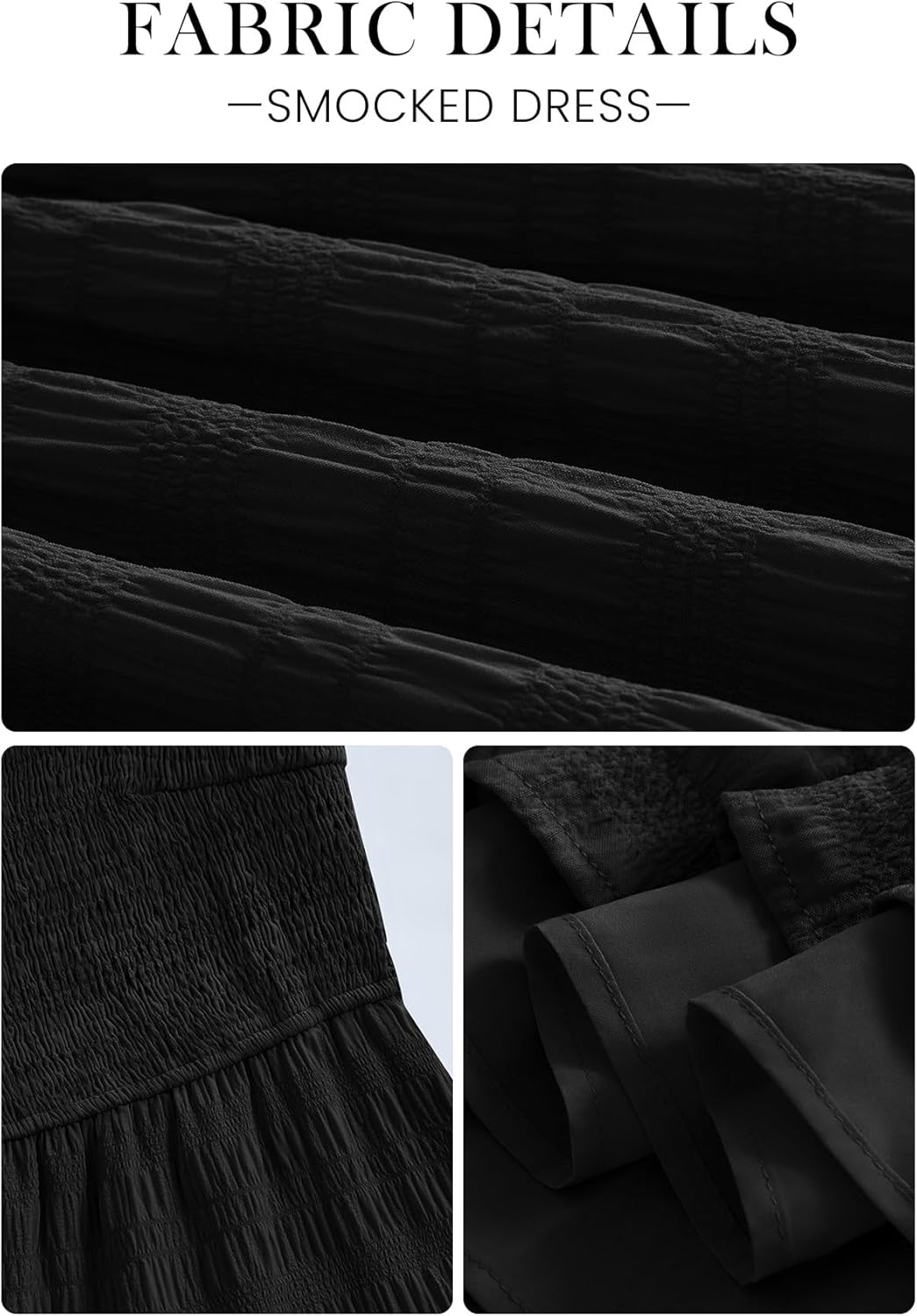 CFLONGE Womens Sleeveless Smocked Mini Dress Flowy Cute Summer Dresses Boho Spaghetti Strap Tiered A Line Casual Sundress - Image 6