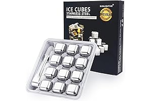Reusable and Durable Stainless Steel Whiskey Ice Cubes for Weighted, Cooled Drinks
