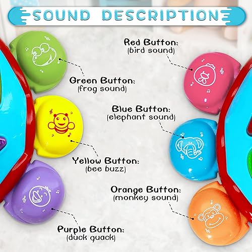 Miniatura 4 de HISTOYE Juguetes de bebé en inglés español con música ligera juguete bilingüe para bebés juguetes bilingües para bebés de 12 a 18 meses juguete